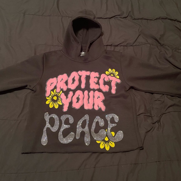 “Protect Your Peace” Cropped Hoodie - Picture 1 of 1